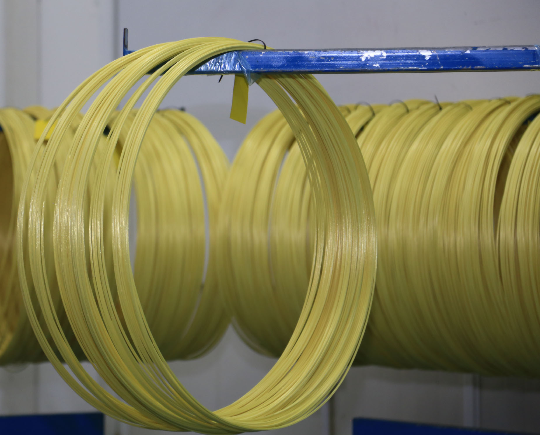 Aramid bead rings on the production line
